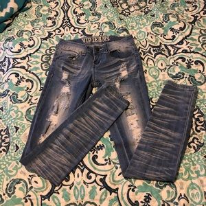 Distressed jeans